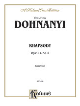 Rhapsody Op. 11 No. 3 piano sheet music cover Thumbnail